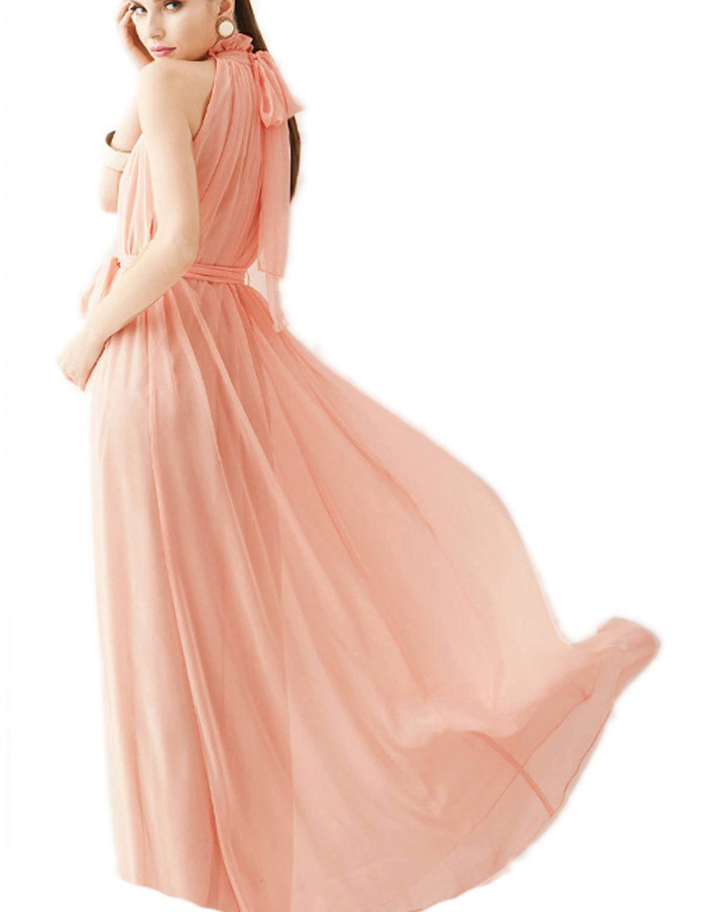 Pleated Chiffon Maxi Dress